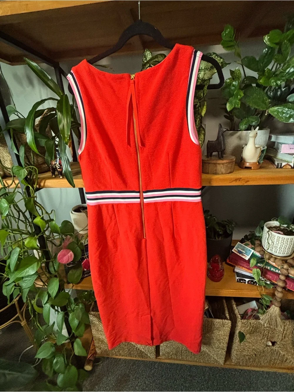 Boden Red  Midi Dress NWT | Size 10L - Picture 5 of 7